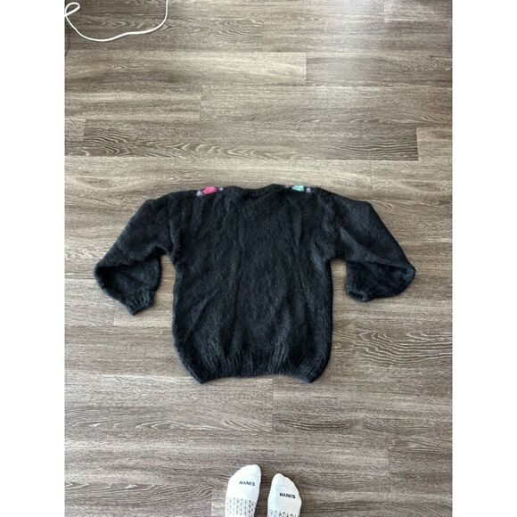 Vintage Tam O’Shanter Mohair Sweater‎ Large Black Argyle UK Made 80s PunK Unisex - Picture 4 of 6